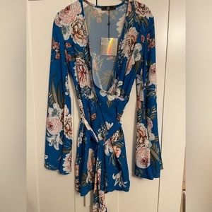 Missguided blue floral dress